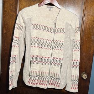 Lucky cream jacket with zipper detail size small NWOT